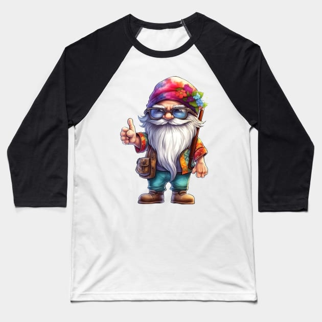 Hippie Gnome #1 Baseball T-Shirt by Chromatic Fusion Studio